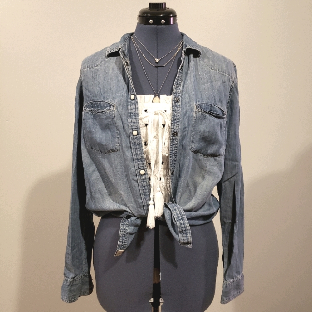 American Eagle Denim Button Up Shirt